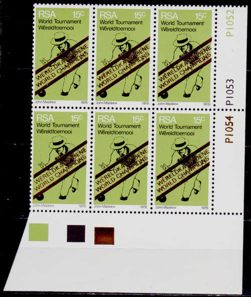 RSA 1976, 6 April. SA WINNERS WORLD BOWLS CHAMPIONSHIP, single control, UH, CV R 15.00 view scans