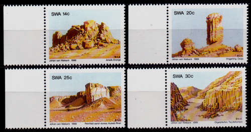 SWA 1986, 24 April. ROCK FORMATIONS, set, MNH, CV R 10.00 view scans