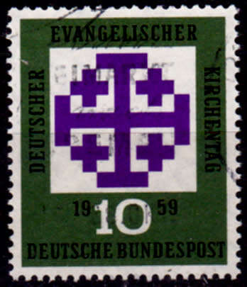 GERMANY 1959, 18 Aug. EVANGELICAL CHURCH DAY, single, UH, CV +/-R 5.00 view scans