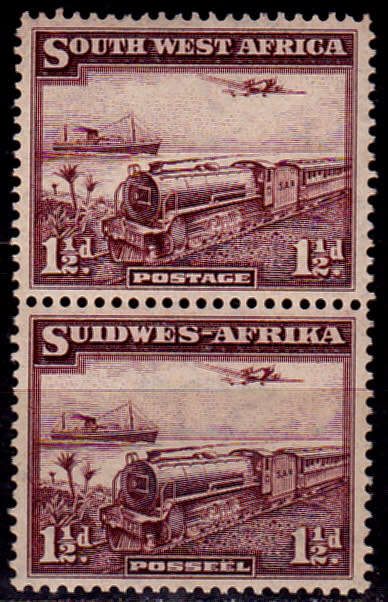 SWA 1937, 1 March. ADDITIONAL VALUE PREVIOUSLY ISSUED PICTORIALS, pair, MNH, CV R 350.00 view scans