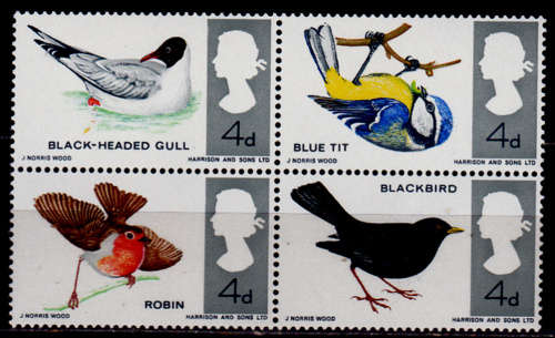 ENGLAND 1966, 8 Aug. BIRDS, set - block, MNH, CV +/-R 20.00 view scans