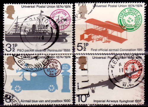 ENGLAND 1974, 12 June. DEV OVERSEAS MAIL TRANSPORT, set, UH, CV +/-R 30.00 view scans