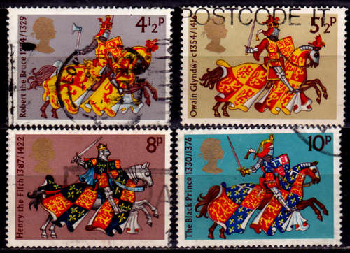 ENGLAND 1974, 10 July. MEDIEVAL KNIGHTS, set, UH, CV +/-R 30.00 view scans