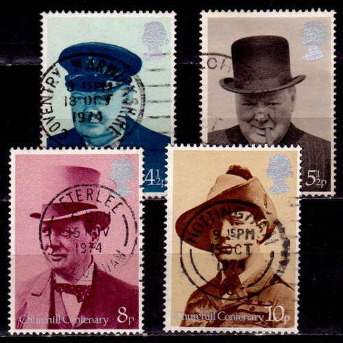 ENGLAND 1974, 9 Oct. SIR WINSTON SPENCER CHURCHILL, set, UH, CV +/-R 30.00 view scans