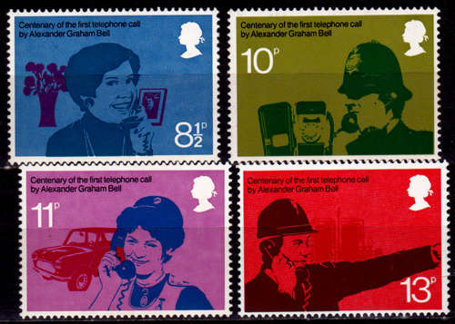 ENGLAND 1976, 10 March. 100th ANNIV 1st TELEPHONE CALL, set, MNH, CV +/-R 30.00 view scans