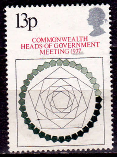 ENGLAND 1977, 8 June. COMMONWEALTH HEADS CONFERENCE, single, UNH, CV +/-R 10.00 view scans