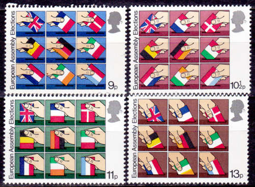 ENGLAND 1979, 9 May. 1st DIRECT ELECTION, set, MNH, CV +/-R 30.00 view scans