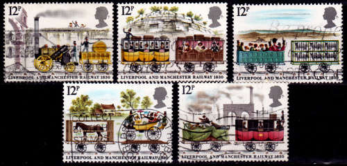 ENGLAND 1980, 12 March. 150th ANNIV LIVERPOOL-MANCHESTER, strip, UH, CV +/-R 50.00 view scans