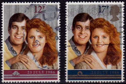 ENGLAND 1986, 22 July. WEDDING PRINCE ANDREW, set, UH, CV +/-R 30.00 view scans
