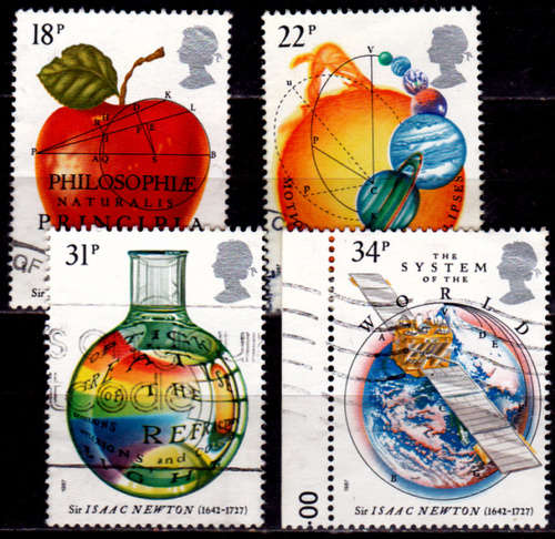 ENGLAND 1987, 24 March. 300th ANNIV PUBLICATION BY ISAAC NEWTON, set, UH, CV +/-R 60.00 view scans