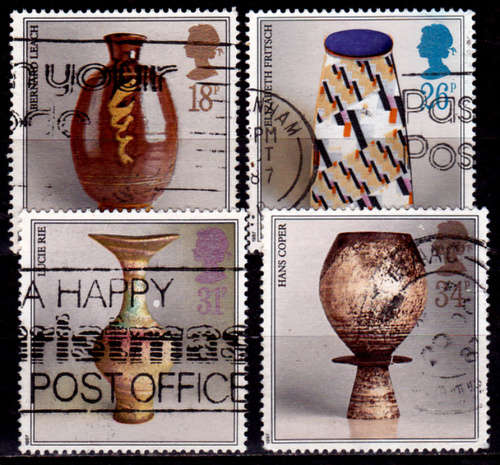ENGLAND 1987, 13 Oct. STUDIO POTTERY, set, UH, CV +/-R 60.00, view scan.