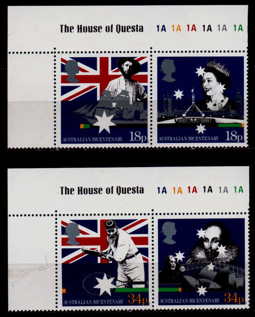 ENGLAND 1988, 21 June. 200th ANNIV OF AUSTRALIA, set, MNH, CV +/-R 160.00, view scan.