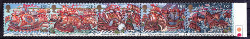 ENGLAND 1988, 19 July. 400th ANNIV SPANISH ARMADA, strip, MNH, CV +/-R 50.00, view scan.