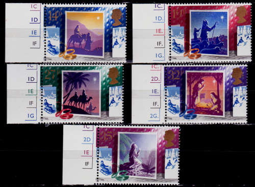 ENGLAND 1988, 15 Nov. CHRISTMAS STAMPS, set, MNH, CV +/-R 70.00, view scan.