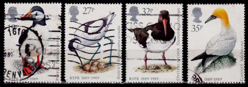 ENGLAND 1989, 17 Jan. 100th ANNIV RSPB - BIRDS, set, UH, CV +/-R 60.00 view scans