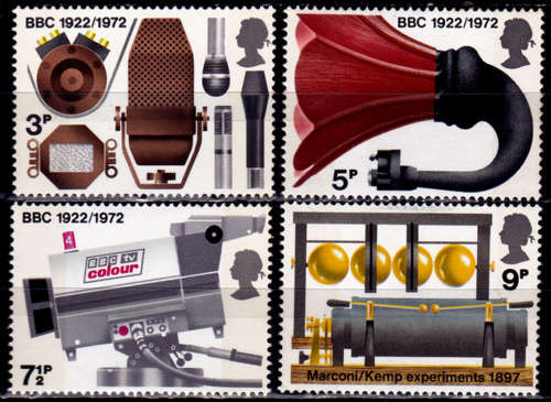 ENGLAND 1972, 1 Sept. 50th ANNIV BBC, set, MNH, CV +/-R 40.00 view scans