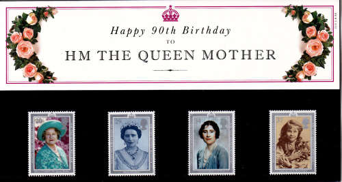 ENGLAND 1990, 2 Aug. 90th ANNIV BIRTH of QUEEN MOTHER ELIZABETH, set, MNH, CV +/-R 145.00 view scans