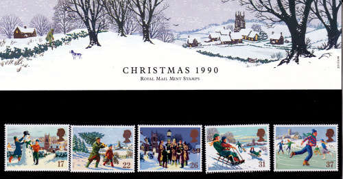 ENGLAND 1990, 16 Oct. CHRISTMAS STAMPS, set, MNH, CV +/-R 95.00 view scans