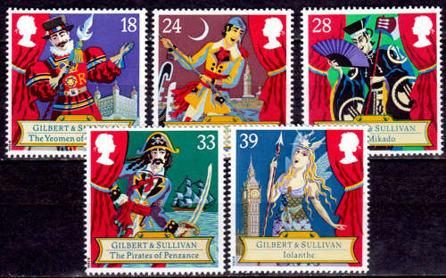 ENGLAND 1992, 21 July. 150th ANNIV BIRTH SIR A SULLIVAN, set, MNH, CV +/-R 65.00 view scans