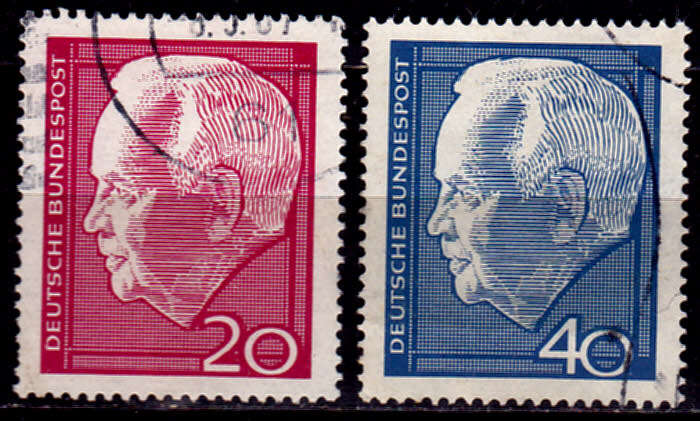 GERMANY 1964, 1 July. HEINRICH LUBKE set, UH, CV +/-R 10.00 view scans