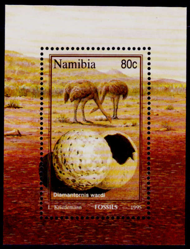 NAMIBIA 1995, 24 May. NAMIBIAN FOSSILS, Foundation mini sheet, MNH, CV R 30.00 view scans