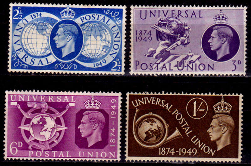 ENGLAND 1949, 10 Oct. 75th ANNIV UPU, set, MH, CV +/-R 45.00 view scans