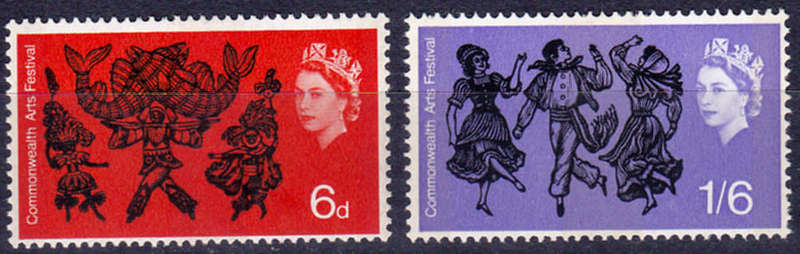 ENGLAND 1965, 1 Sept. 1st COMMONWEALTH ARTS FESTIVAL, set, MH, CV +/-R 60.00 view scans