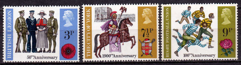 ENGLAND 1971, 25 Aug. ANNIVERSARIES, set, MNH, CV +/-R 25.00 view scans