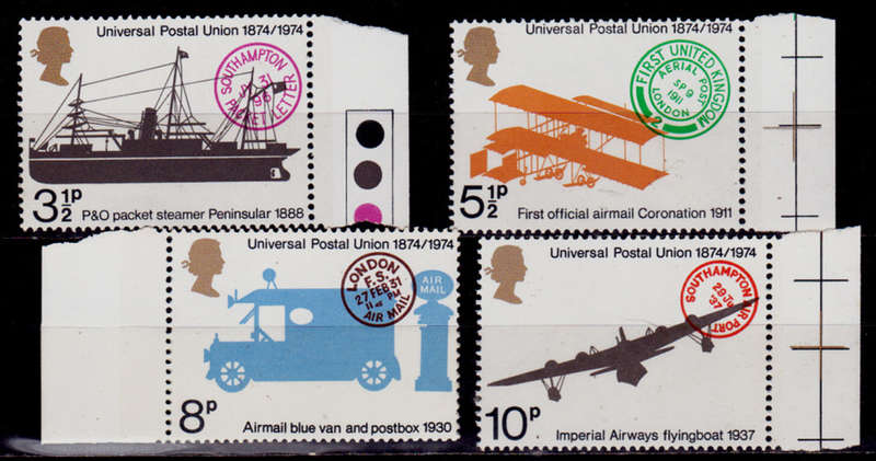 ENGLAND 1974, 12 June. DEV OVERSEAS MAIL TRANSPORT, set, MNH, CV +/-R 30.00 view scans