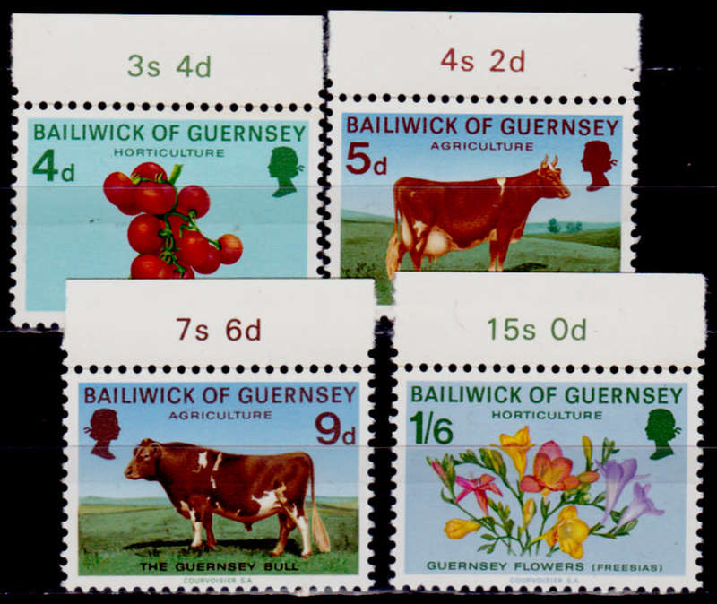 GUERNSEY 1970, 12 Aug. GARDENING AND AGRICULTURE, set, MNH, CV +/-R 290.00 view scans