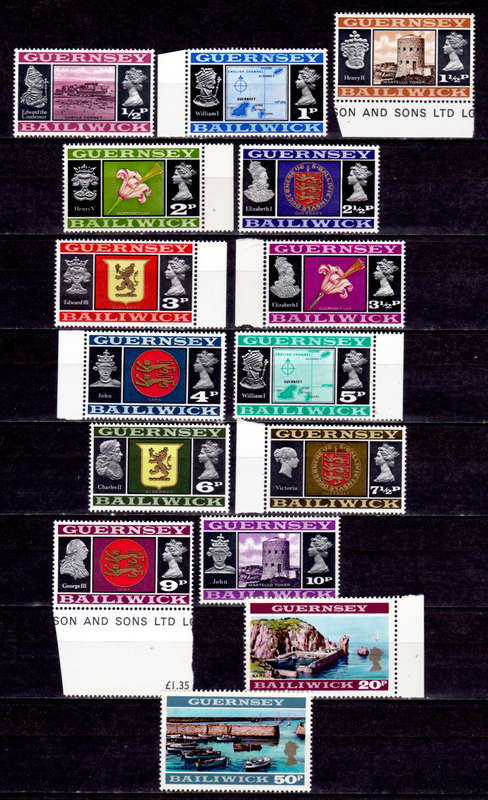 GUERNSEY 1971, 6 Jan. DAILY STAMPS, set, MNH, CV +/-R 210.00 view scans