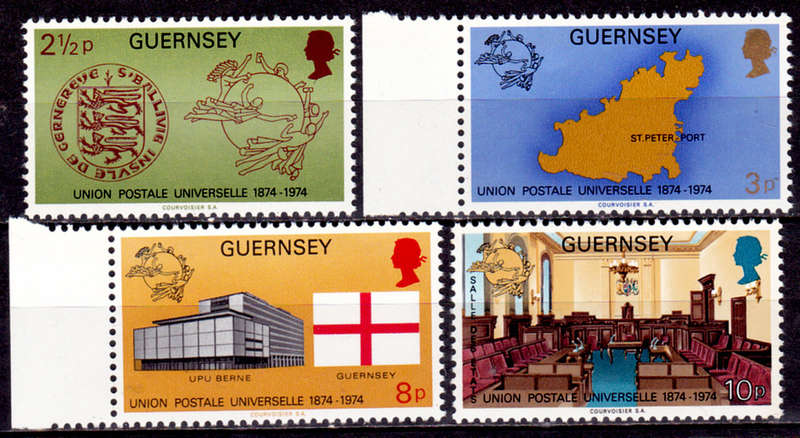 GUERNSEY 1974, 7 June. 100th ANNIV OF UPU, set, MNH, CV +/-R 30.00 view scans
