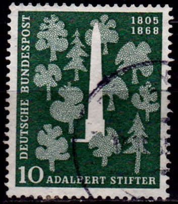 GERMANY 1955, 22 Oct. 150th ANNIV BIRTH A STIFTER, single, UH CV +/-R 50.00 view scans