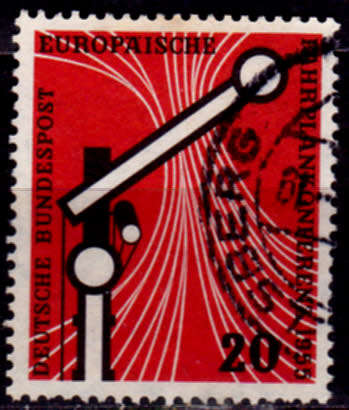 GERMANY 1955, 5 Oct. EUROPEAN TIMETABLE CONFERENCE, single, UH CV +/-R 50.00 view scans