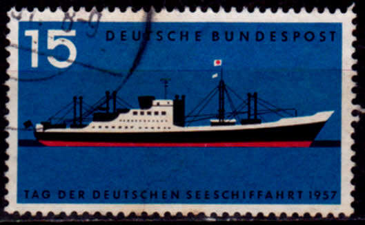 GERMANY 1957, 25 June. INTERNATIONAL NAVIGATION DAY, single, UH CV +/-R 20.00 view scans