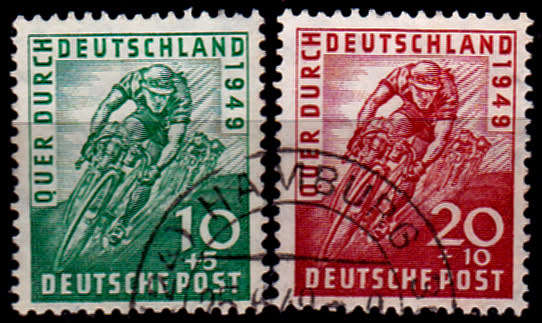 BRITISH AMERICAN ZONE 1949, 15 May. SPORT, set, UH, CV +/-R 530.00, view scans