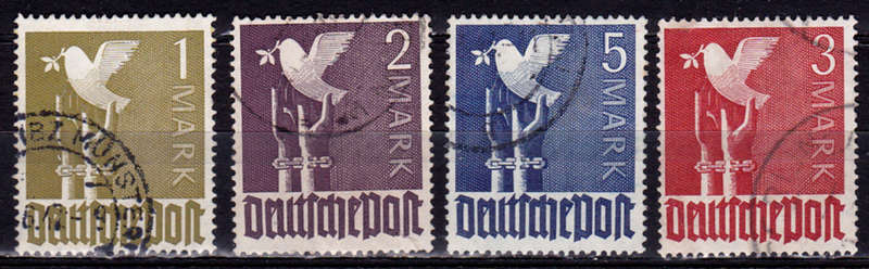 JOINT ALLIED OCC ZONE 1947, 1 March. DOVE OF PEACE, set, UH, CV +/-R 960.00, view scans