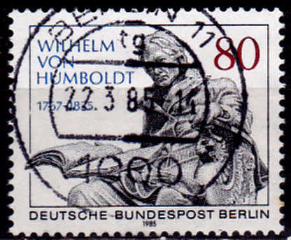 GERMANY BERLIN 1985, 21 Feb. 150th ANNIV DEATH W VON HUMBOLDT, single, UH, CV +/-R 30.00 view scans