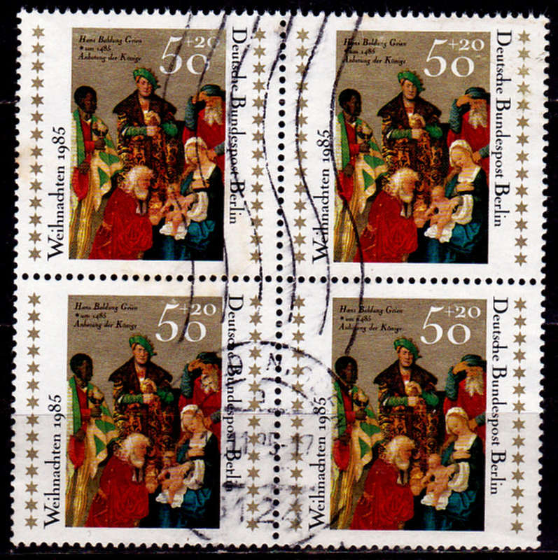 GERMANY BERLIN 1985, 12 Nov. CHRISTMAS STAMPS, single block, UH, CV +/-R 80.00 view scans