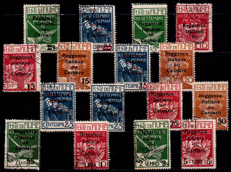 CARNARO ISLANDS 1920, 20 Nov. FIUME MILITARY POST STAMPS S/C, short, UH CV +/-R 4,440.00, view scans