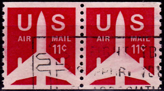 USA 1971, 7 May. SILHOUETTE OF JET - Airmail, single pair, UH, CV +/-R 10.00 view scans