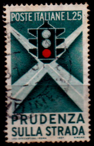 ITALY 1957, 7 Aug. CAMPAIGN FOR CAREFUL DRIVING, single, UH, CV +/-R 5.00 view scans