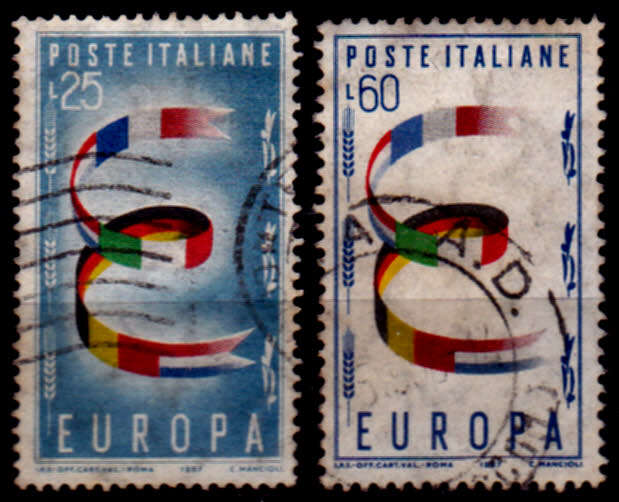 ITALY 1957, 16 Sept. EUROPA STAMPS, set, UH, CV +/-R 15.00 view scans
