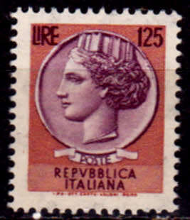 ITALY 1974, 27 Feb. ITALIA SYRACUSEAN COIN, single, MNH, CV +/-R 10.00 view scans