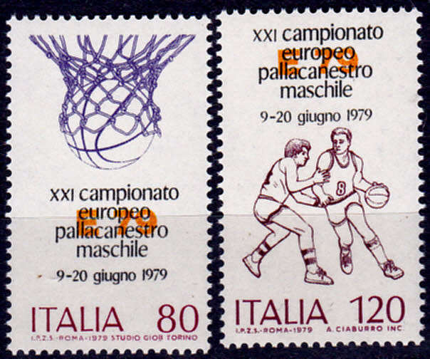 ITALY 1979, 13 June. EUROPEAN BASKETBALL CHAMPIONSHIP, set, MNH, CV +/-R 15.00 view scans