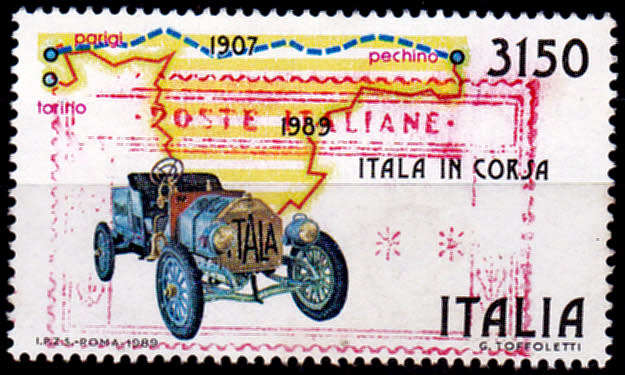 ITALY 1989, 21 Jan. PARIS-BEIJING RALLY, single, UH, CV +/-R 110.00 view scans