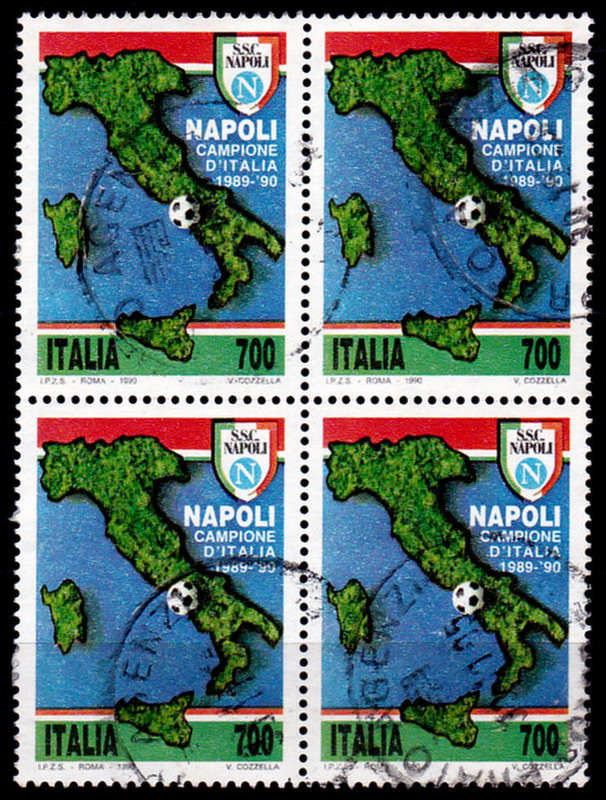 ITALY 1990, 30 April. NAPLES FOOTBALL CLUB, single block, UH, CV +/-R 80.00 view scans