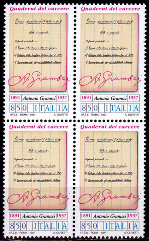 ITALY 1997, 26 April. 60th ANNIV DEATH ANTONIO GRAMSCI, single block, MNH, CV +/-R 60.00 view scans