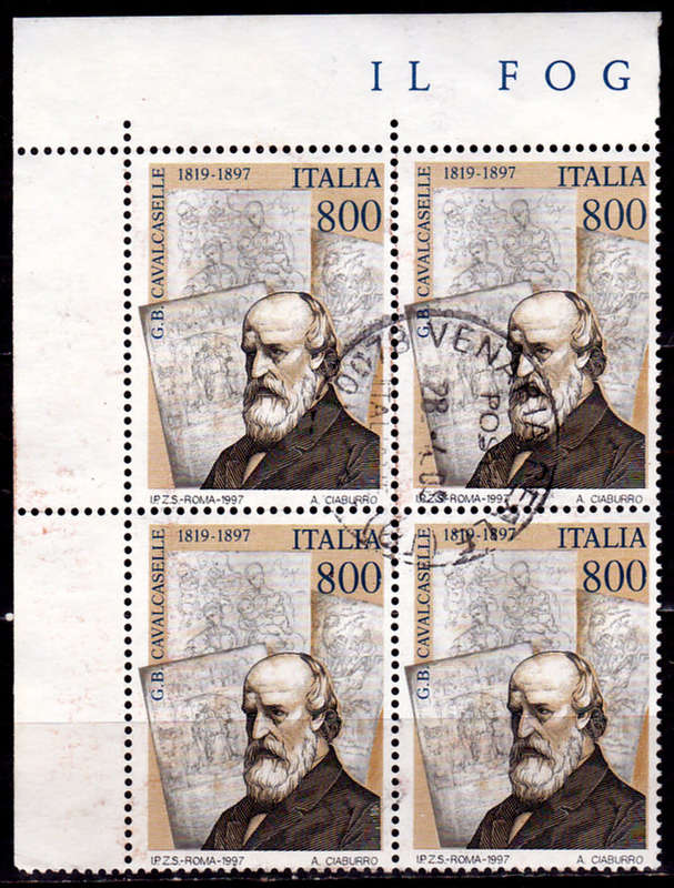 ITALY 1997, 31 Oct. 100th ANNIV DEATH GIOVAN B CAVALCASELLE, single, UH, CV +/-R 60.00 view scans
