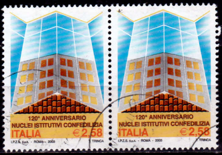 ITALY 2003, 15 Oct. 120th ANNIV FUNDAMENTAL UNITS, single pair, UH, CV +/-R 180.00 view scans